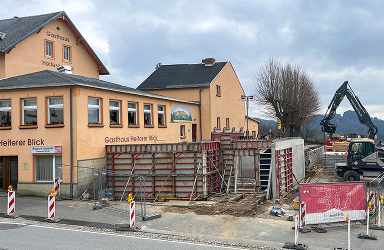 Bauarbeiten am Landgasthof „Heiterer Blick“
