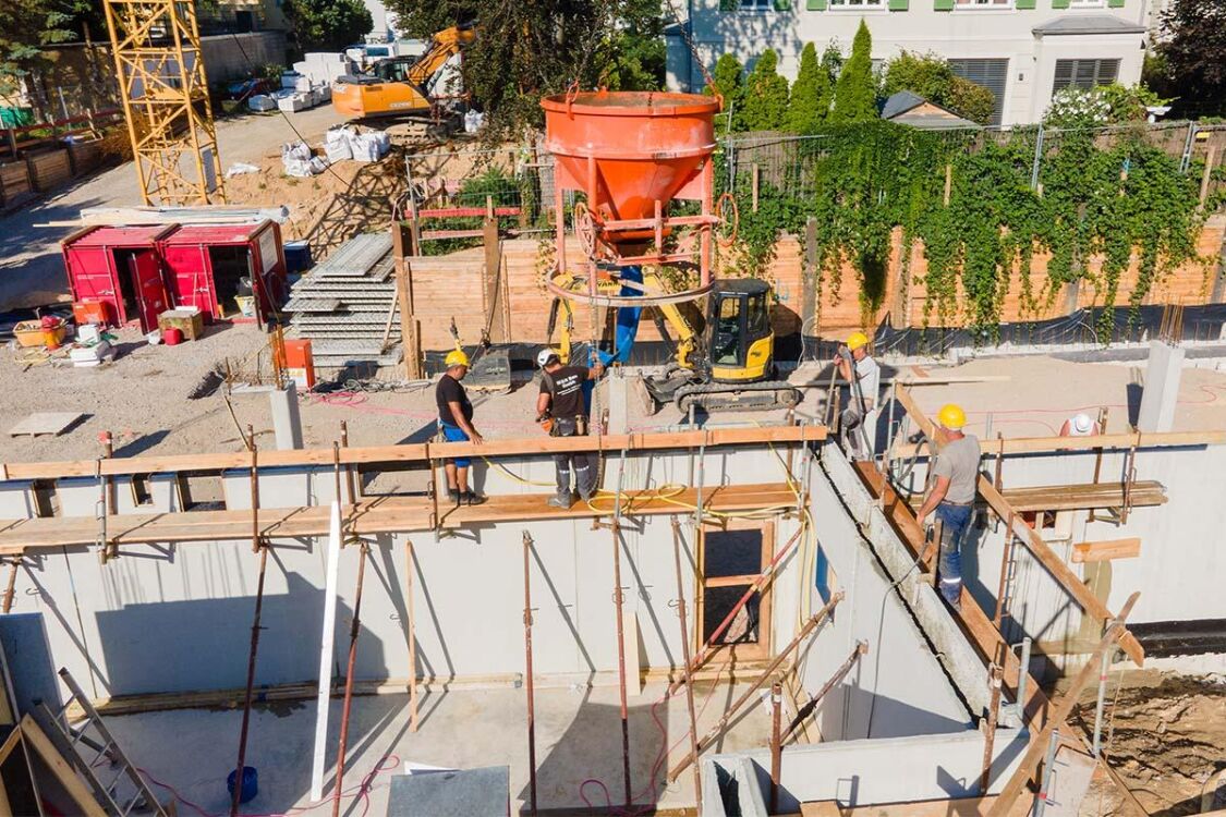 Neuer Rohbau für vier Mehrfamilienhäuser