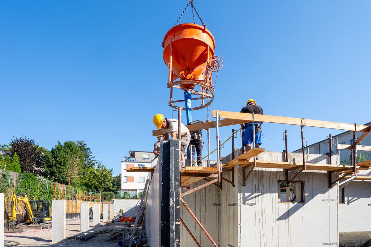 Neuer Rohbau für vier Mehrfamilienhäuser