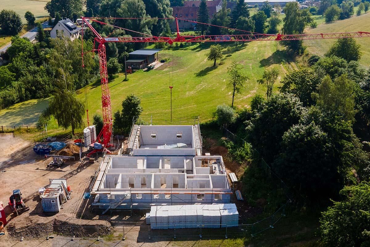 Rückblick auf den Rohbau der Rettungswache Hohnstein