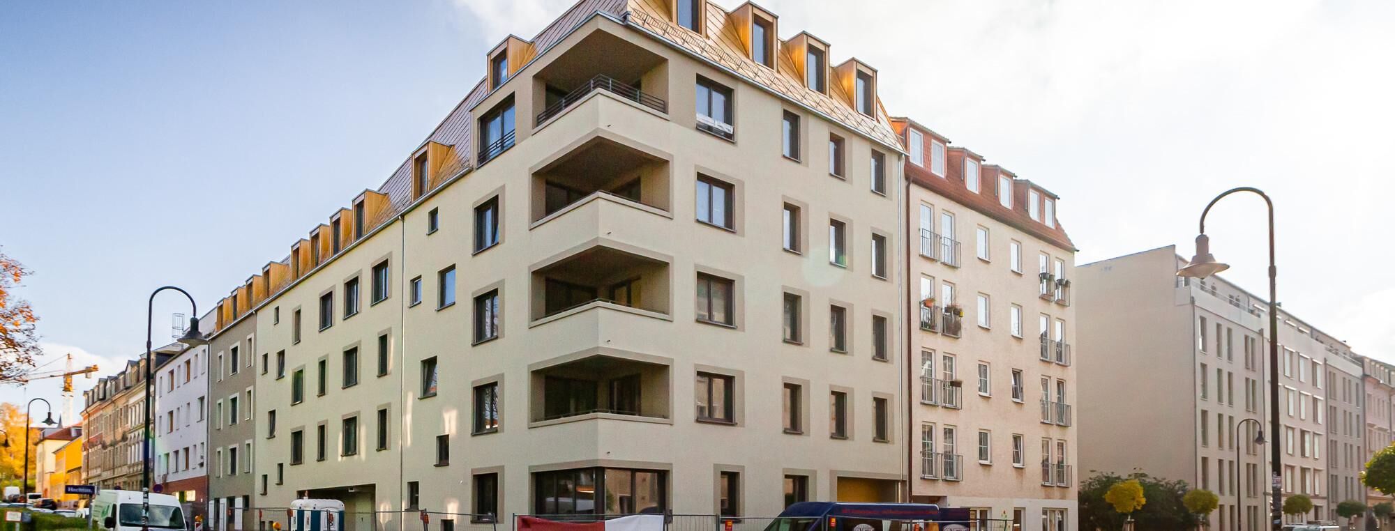 Rohbau Mehrfamilienhaus Hechtviertel Dresden